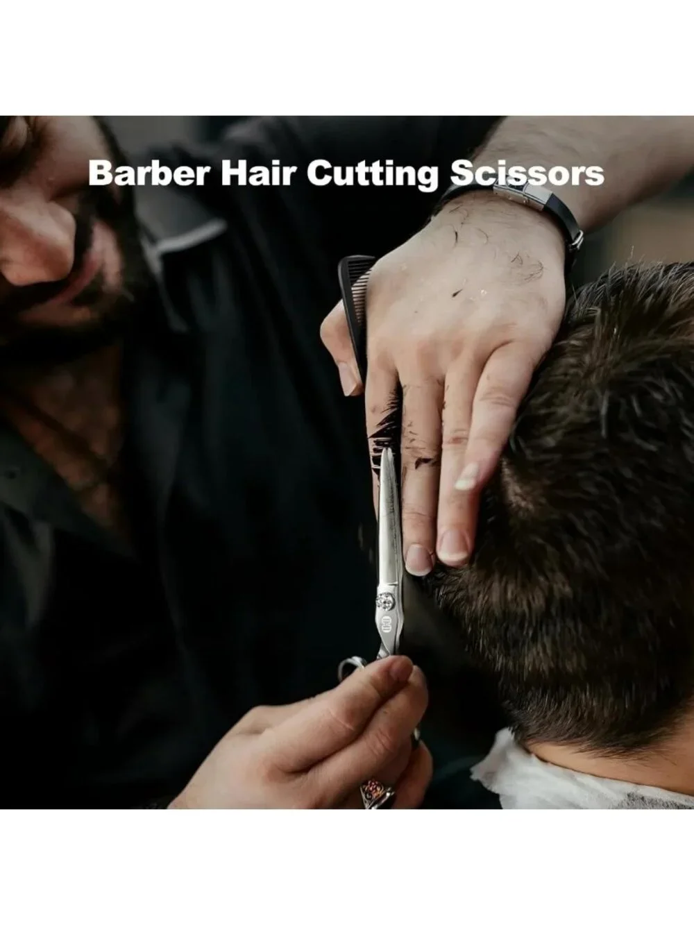 7” Professional Hair Cutting Scissors Kit - 440C Barber Shears & Accessories
